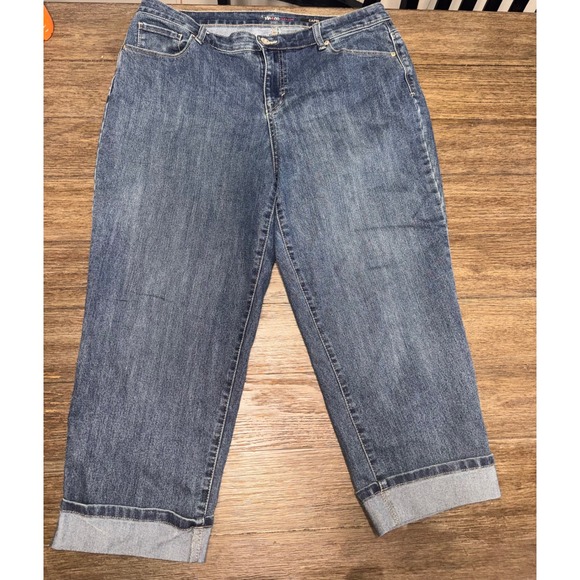 Style & Co DENIM Capri Jeans Women's Size 16 Blue Cuffed Cropped Jeans - Picture 1 of 6